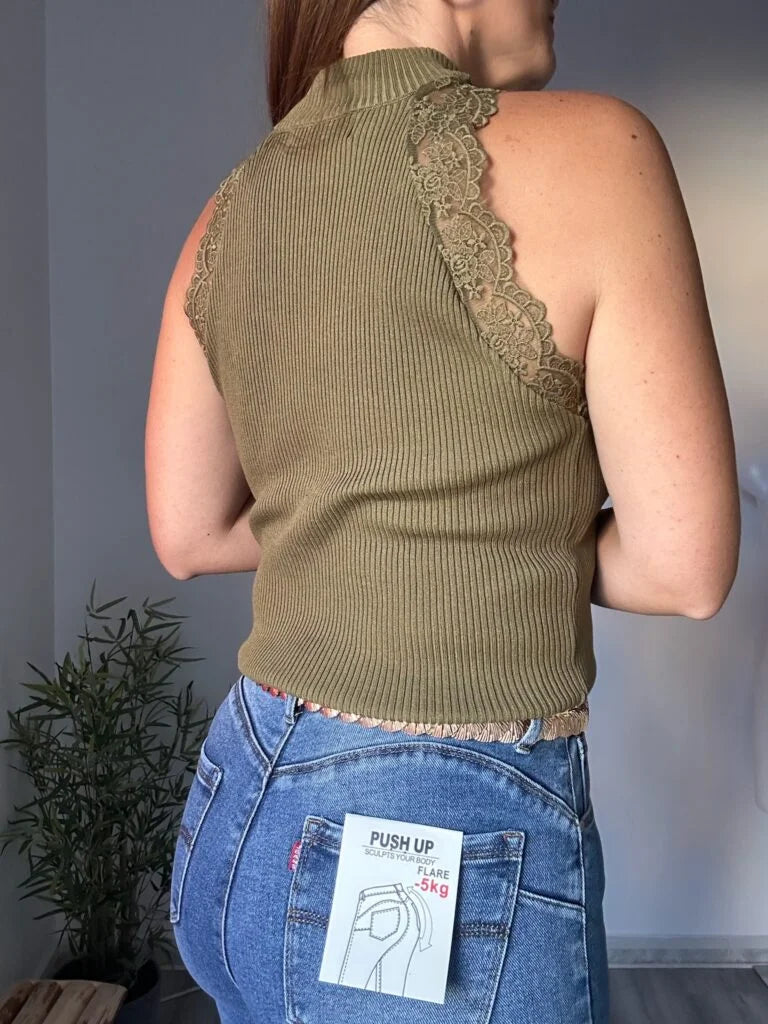 Jersey halter oliva