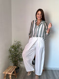 Pantalón balloon doble botonadura blanco