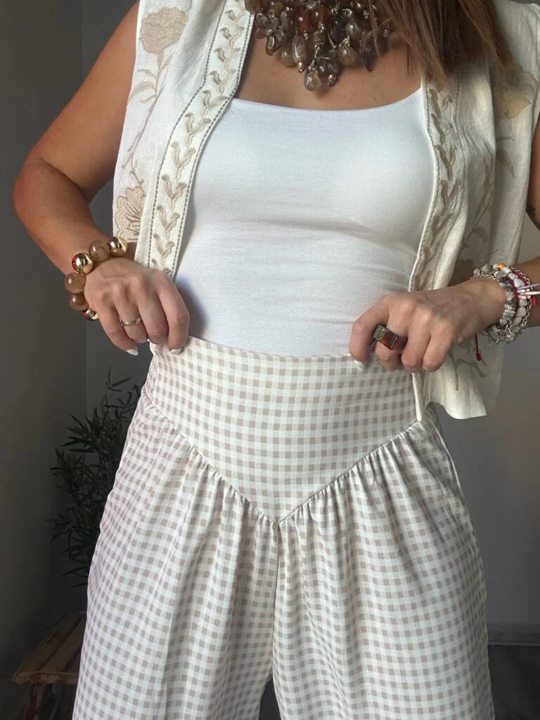 Pantalón bombacho vichy