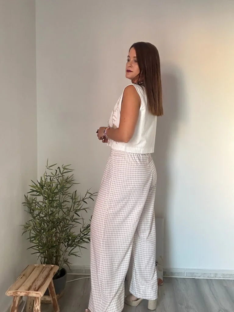 Pantalón bombacho vichy