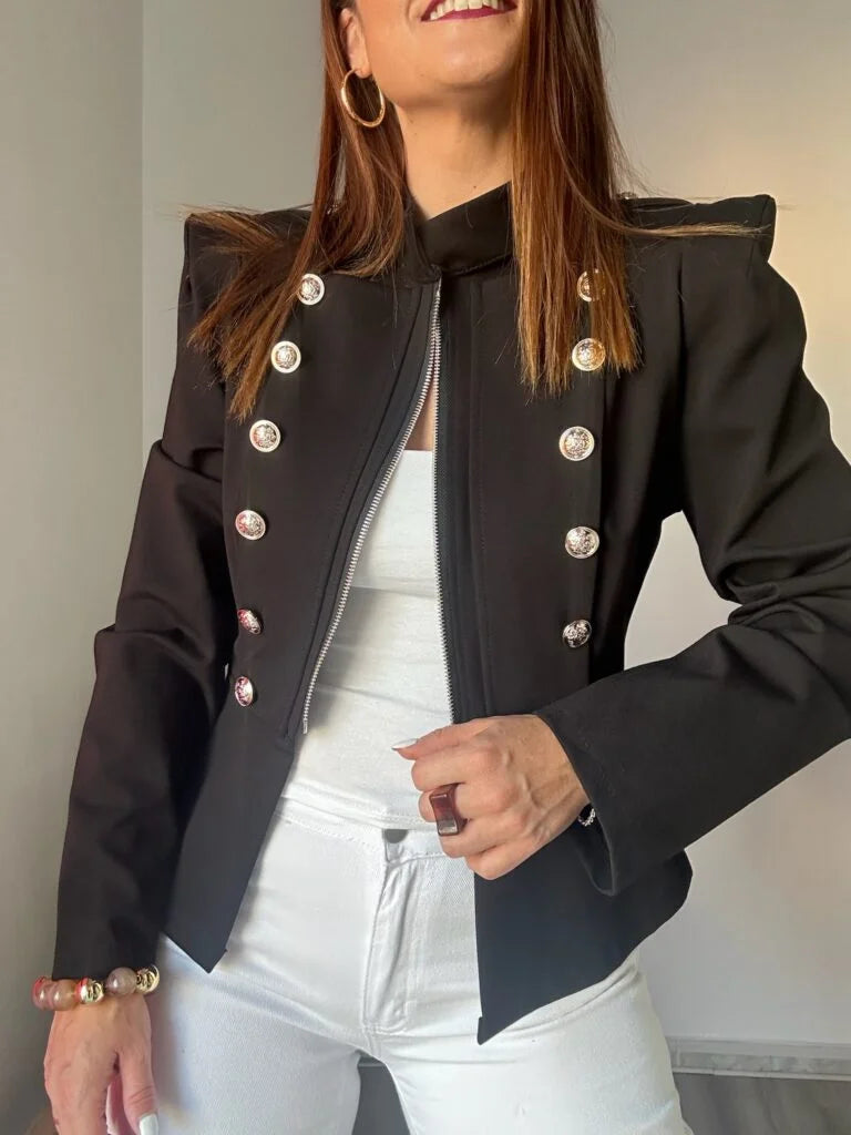 Chaqueta militar negra