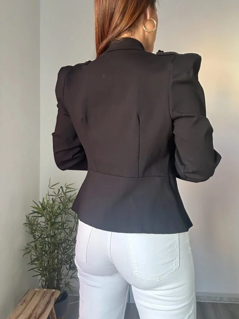 Chaqueta militar negra