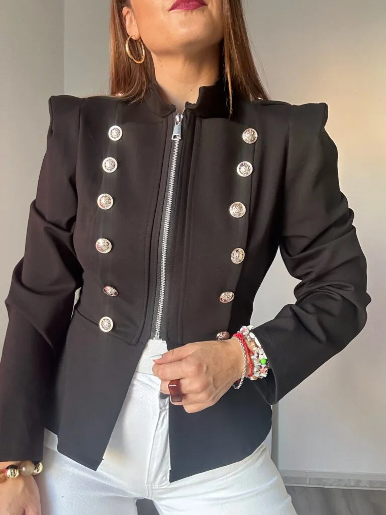 Chaqueta militar negra