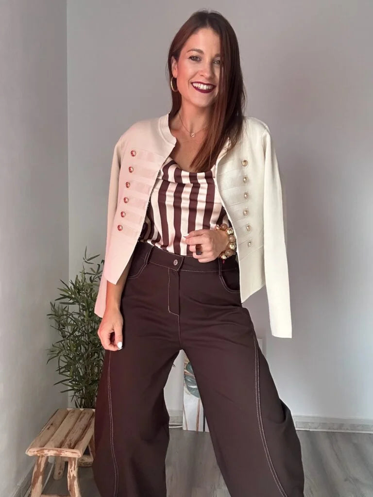 Chaqueta beige militar