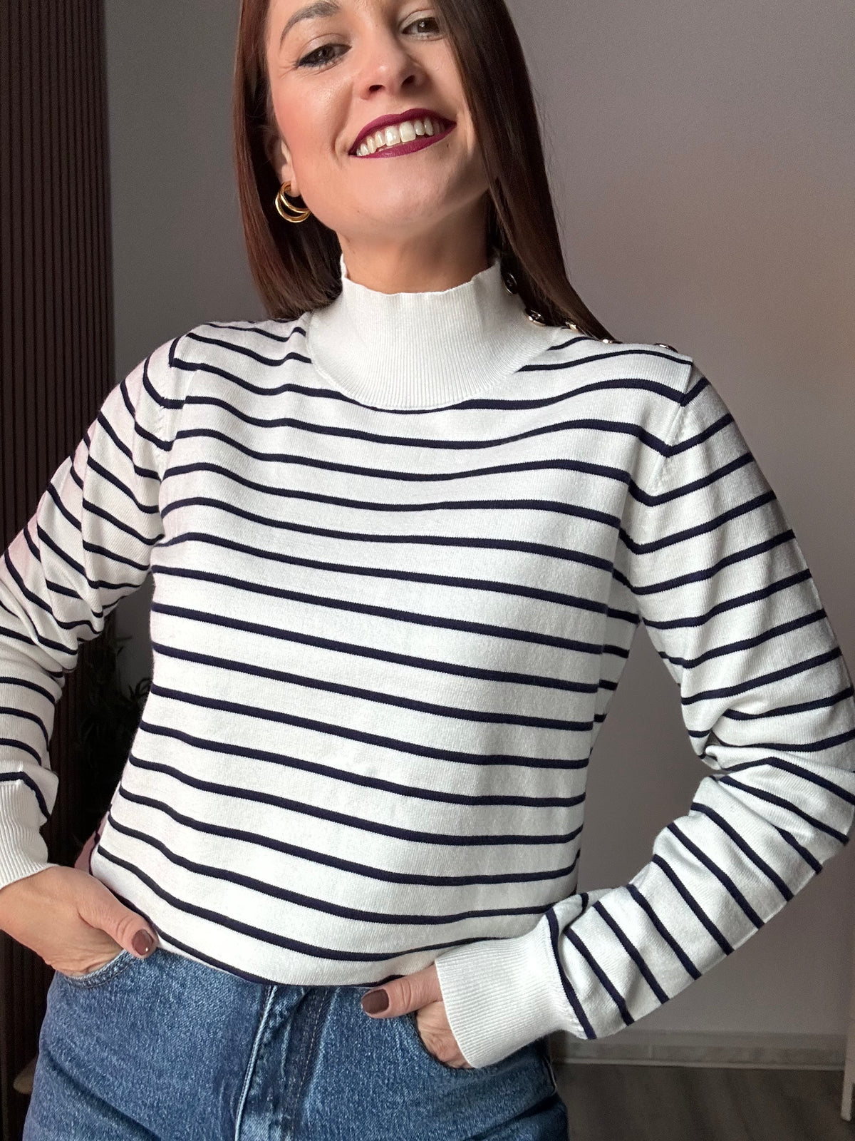 Jersey marinero blanco