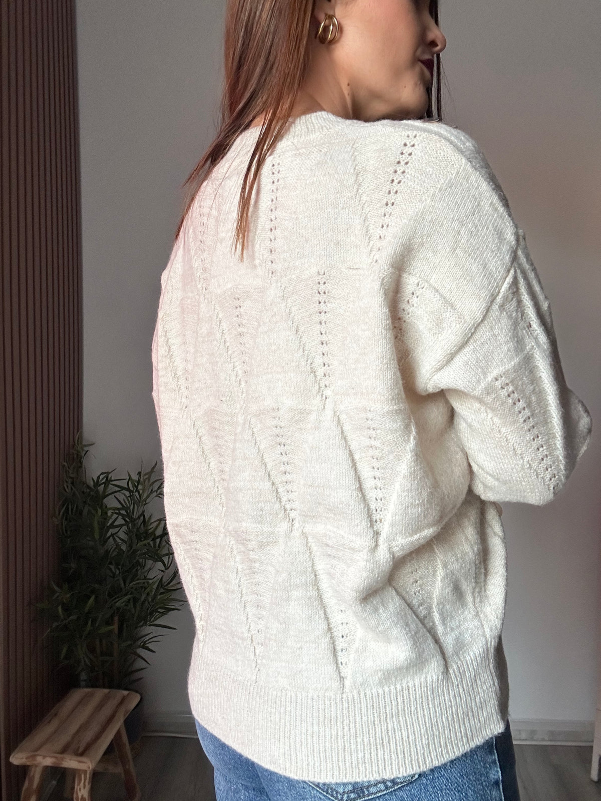 Jersey beige lentejuelas