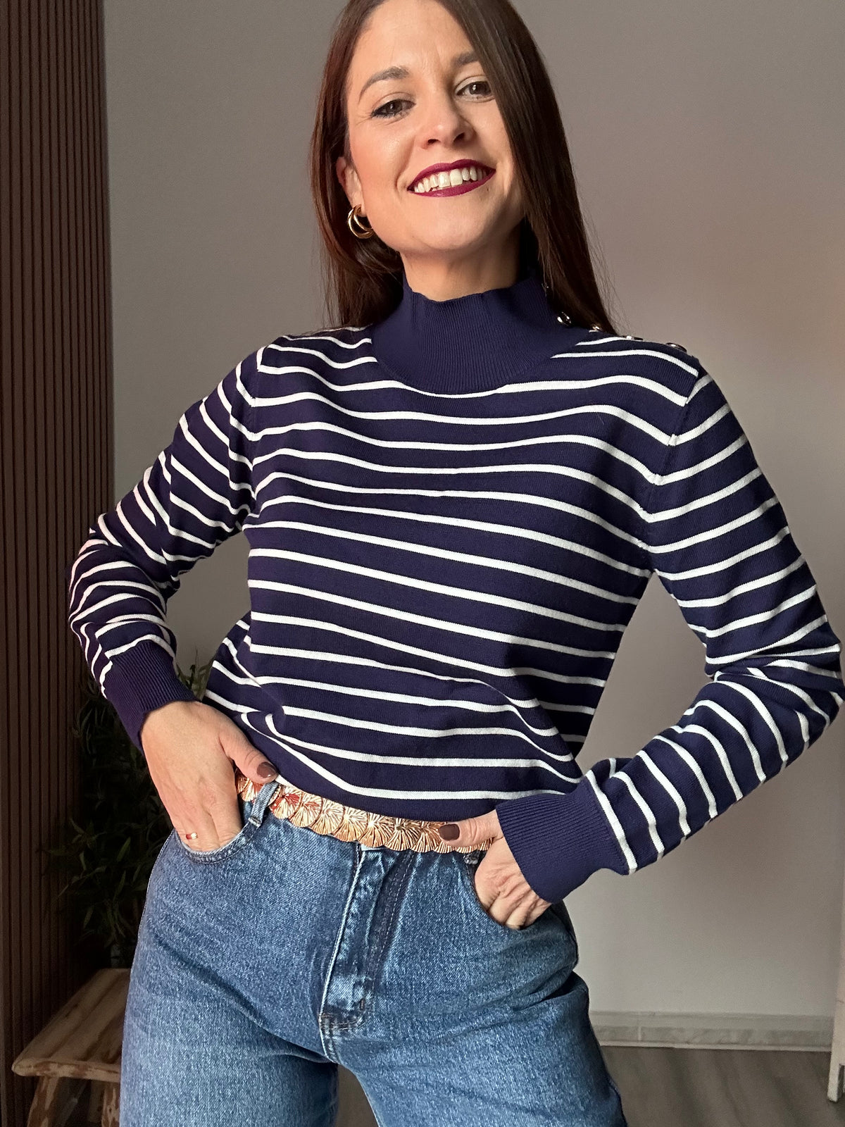 Jersey marinero azul