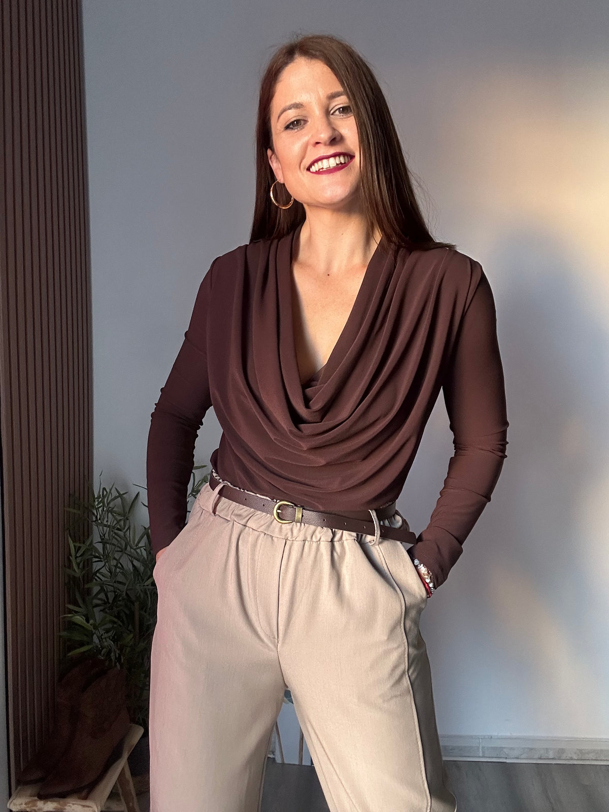 Suéter lycra marrón