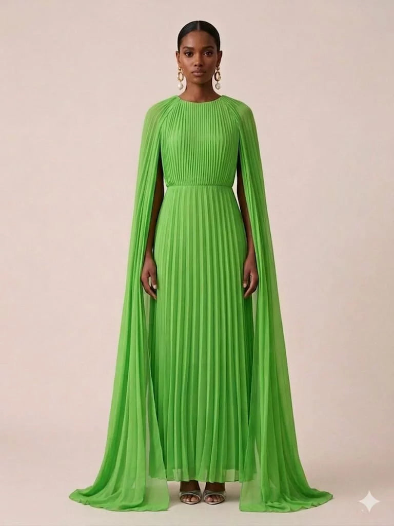 Vestido plisado verde